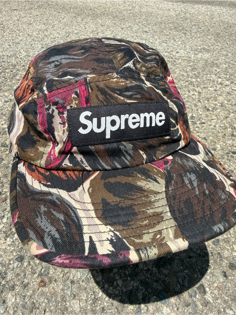Supreme Abstract Camo 5-Panel Camp Cap Hat Made in USA